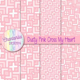 Free dusty pink cross my heart digital papers