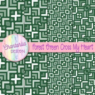 Free forest green cross my heart digital papers