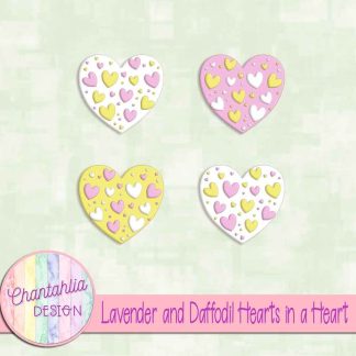 Free lavender and daffodil hearts in a heart design elements