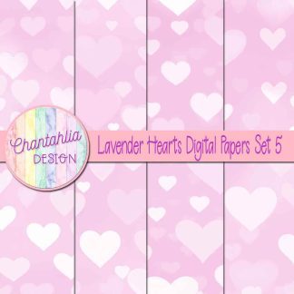 Free lavender hearts digital papers set 5