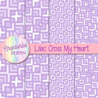 Free lilac cross my heart digital papers