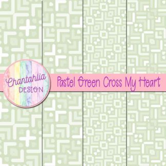 Free pastel green cross my heart digital papers