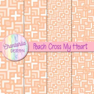 Free peach cross my heart digital papers