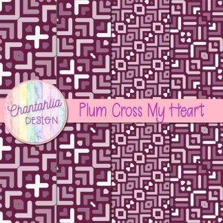 Free plum cross my heart digital papers