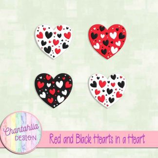 Free red and black hearts in a heart design elements