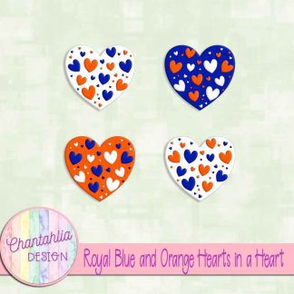 Free royal blue and orange hearts in a heart design elements