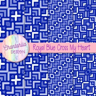 Free royal blue cross my heart digital papers