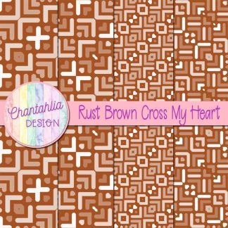 Free rust brown cross my heart digital papers