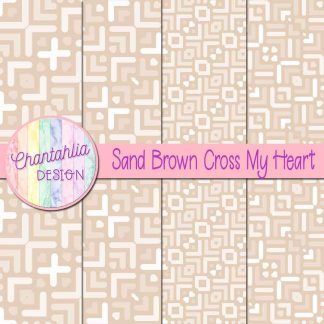 Free sand brown cross my heart digital papers