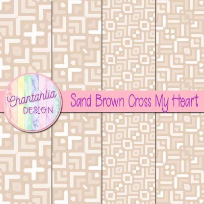 Free sand brown cross my heart digital papers