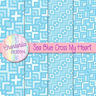 Free sea blue cross my heart digital papers