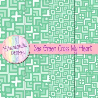 Free sea green cross my heart digital papers