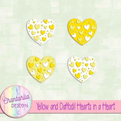 Free yellow and daffodil hearts in a heart design elements