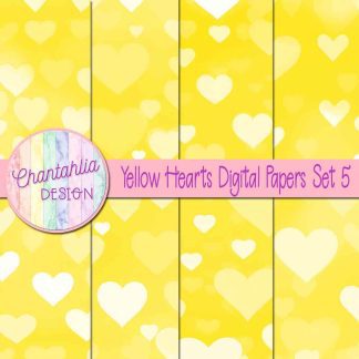 Free yellow hearts digital papers set 5