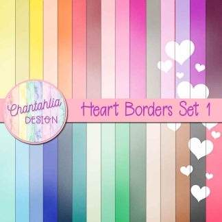 Free digital papers featuring a heart border design