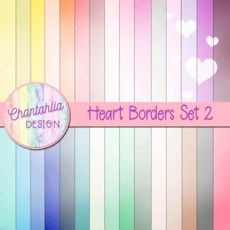 Free digital papers featuring a heart border design