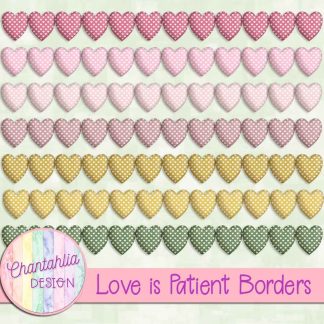 Free borders in a Love is Patient Valentine theme