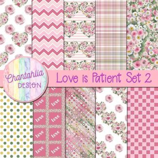 Free digital papers in a Love is Patient Valentine theme