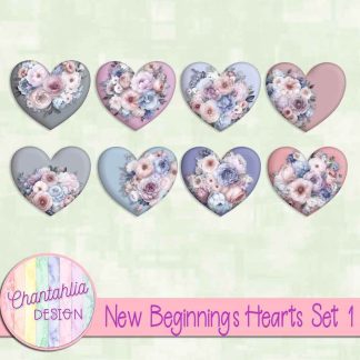 Free hearts in a New Beginnings theme