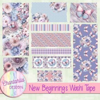 Free washi tape in a New Beginnings theme