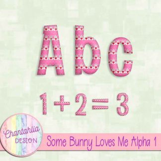 Free alpha in a Some Bunny Loves Me Valentine theme.