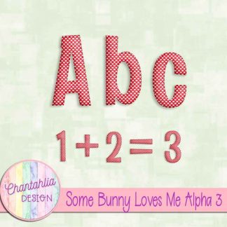 Free alpha in a Some Bunny Loves Me Valentine theme.