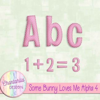 Free alpha in a Some Bunny Loves Me Valentine theme.