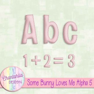 Free alpha in a Some Bunny Loves Me Valentine theme.