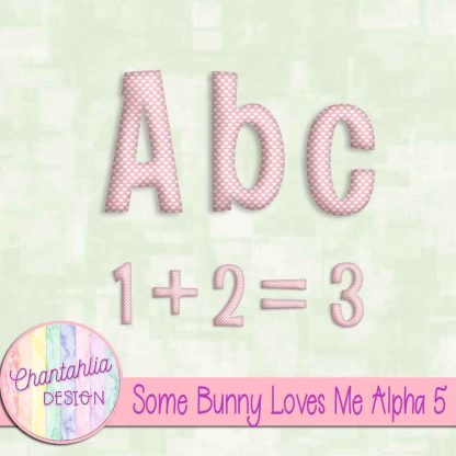 Free alpha in a Some Bunny Loves Me Valentine theme.