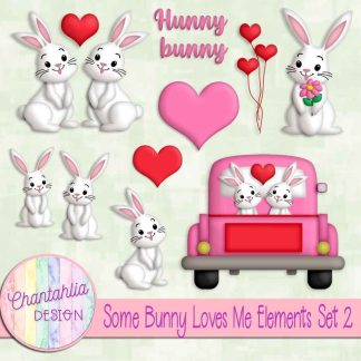 Free design elements in a Some Bunny Loves Me Valentine theme.