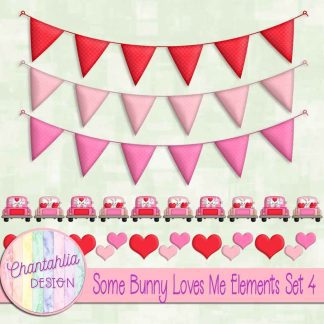 Free design elements in a Some Bunny Loves Me Valentine theme.