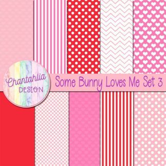 Free digital papers in a Some Bunny Loves Me Valentine theme