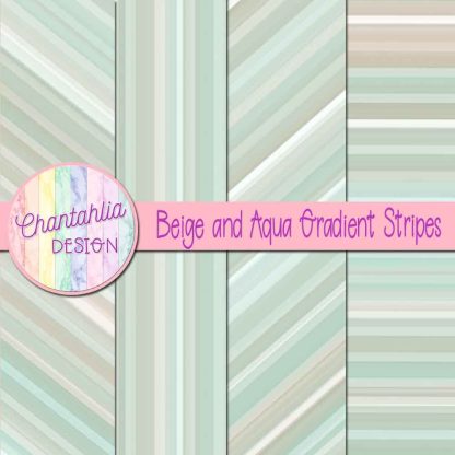 Free beige and aqua gradient stripes digital papers