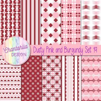 Free dusty pink and burgundy digital papers set 19