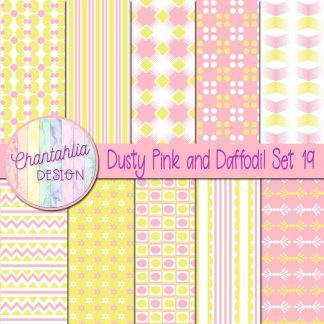 Free dusty pink and daffodil digital papers set 19