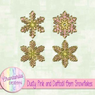 Free dusty pink and daffodil gem snowflakes