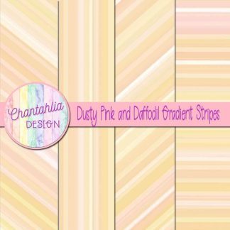 Free dusty pink and daffodil gradient stripes digital papers