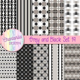 Free grey and black digital papers set 19