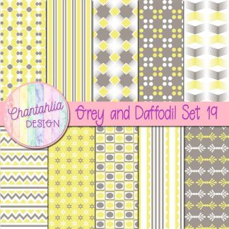 Free grey and daffodil digital papers set 19