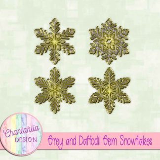 Free grey and daffodil gem snowflakes