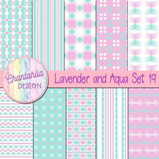 Free lavender and aqua digital papers set 19