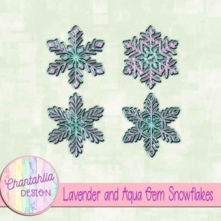 Free lavender and aqua gem snowflakes