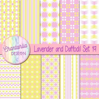 Free lavender and daffodil digital papers set 19