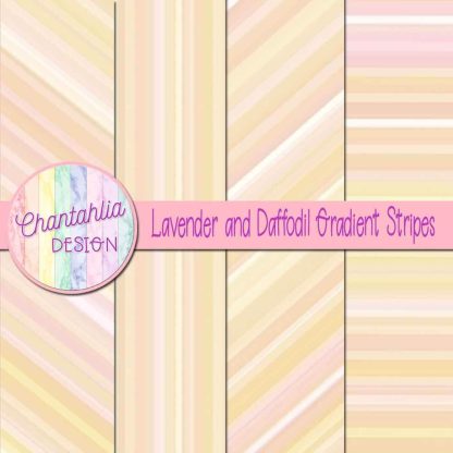 Free lavender and daffodil gradient stripes digital papers