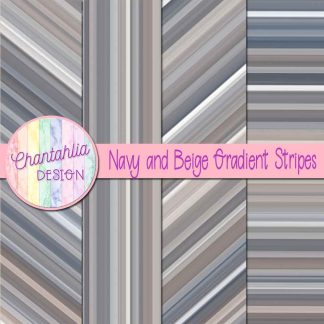 Free navy and beige gradient stripes digital papers