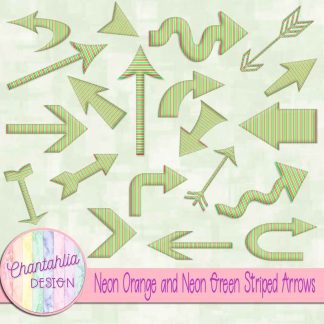 Free neon orange and neon green striped arrows