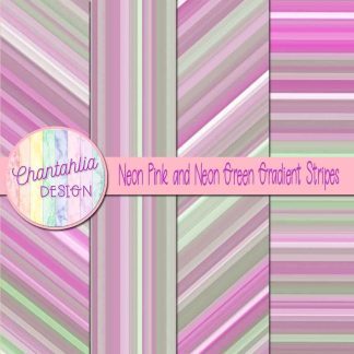 Free neon pink and neon green gradient stripes digital papers