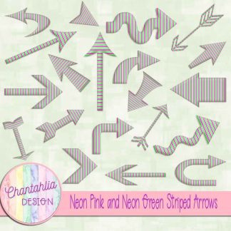 Free neon pink and neon green striped arrows