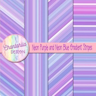 Free neon purple and neon blue gradient stripes digital papers