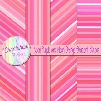 Free neon purple and neon orange gradient stripes digital papers